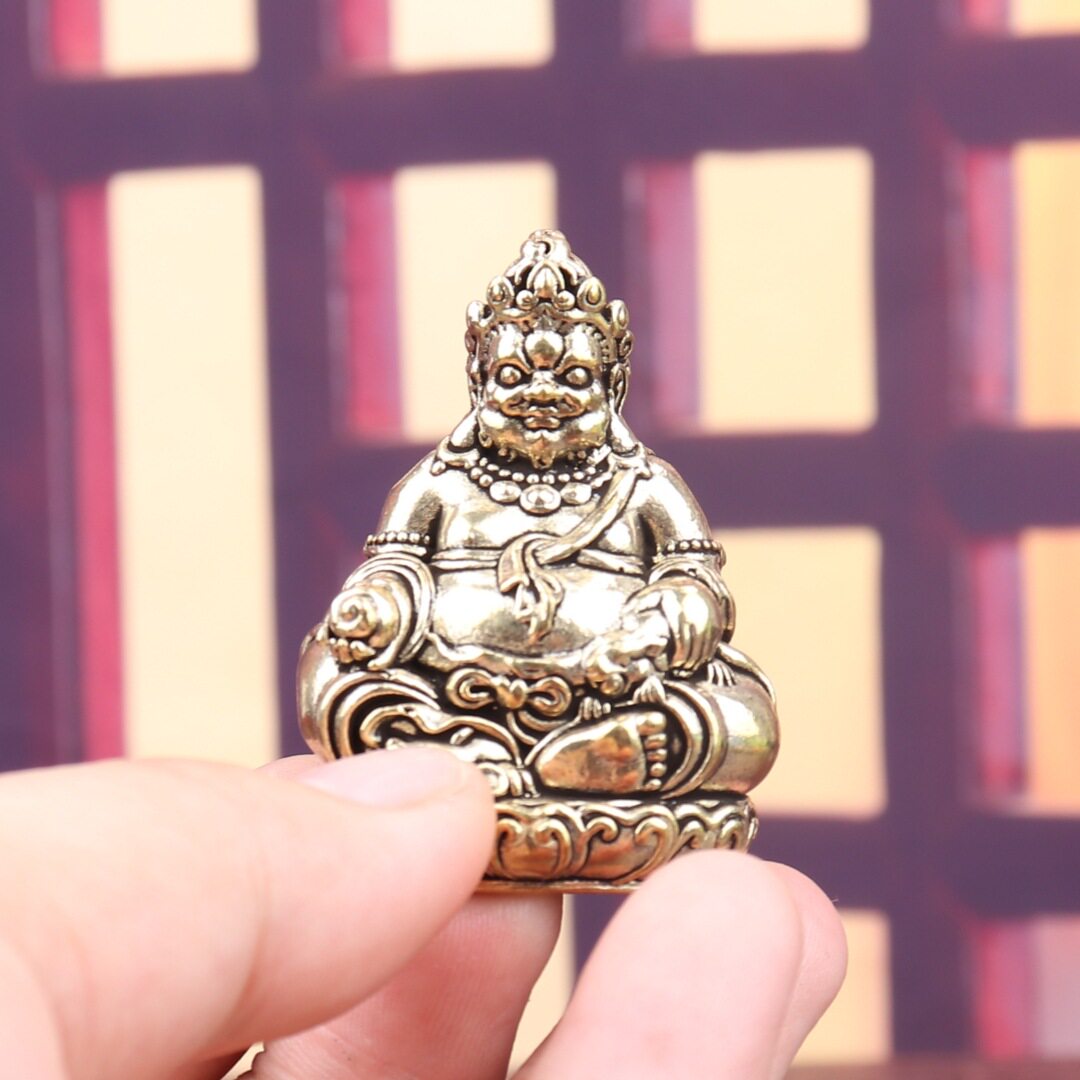 Antique-Style Brass Fortune God Home Office Ornament Crafts Vintage Bronze Creative Small Decoration