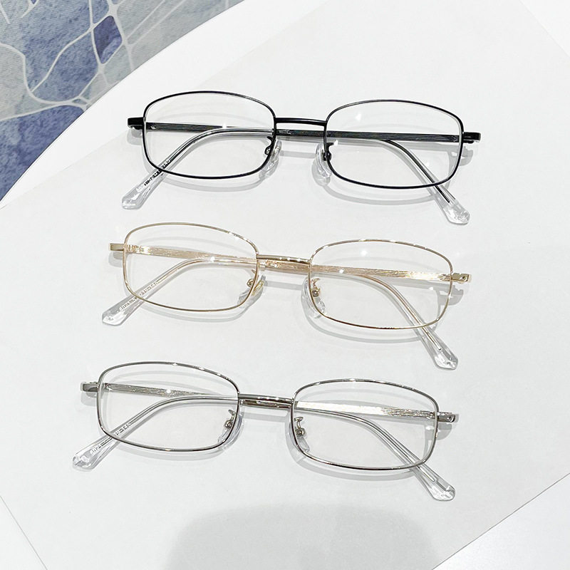 Rectangular Personalized Literary Metal Glasses Frame Rectangular Can Be Matched with Prescription for Men and Women Simple Without Pinching the Face 8021