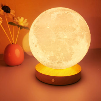 Moon Lamp Touch Rotating Sleep Moon Night Light Bedroom Desk Rechargeable Table Lamp Bedside Lamp Atmosphere Light