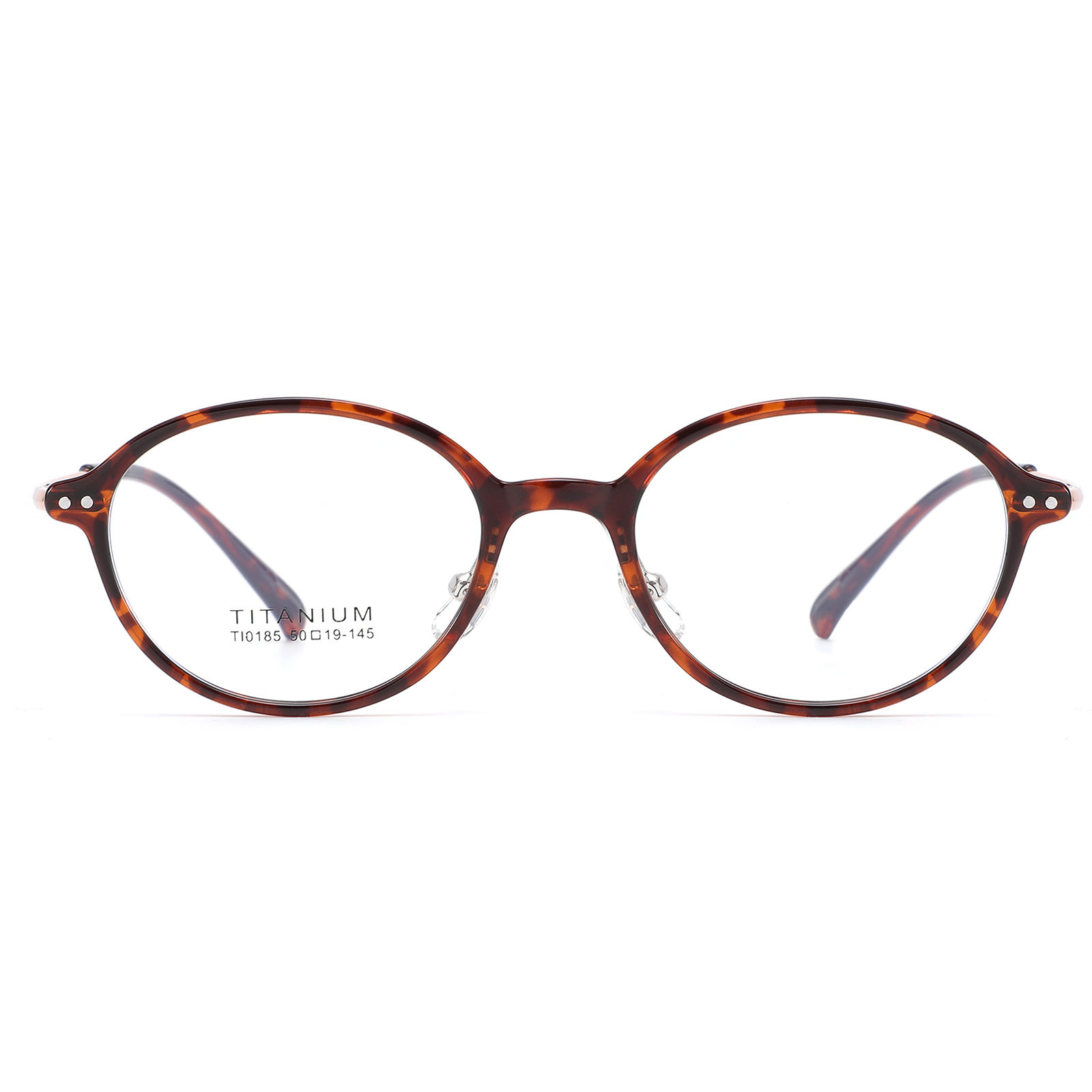 Fakeme Same Style Ultra-Light Titanium Oval Eyeglass Frames Korean Style Tortoiseshell Color Nerd Eyeglass Frames Non-Prescription Glasses Wholesale