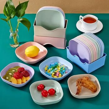 Bone Dish for Home Use, Snack Plate, Dining Table Fruit Plate, Snack Tray, Plastic Tabletop Waste Tray, Storage