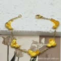 Double-sided bright yellow shell bracelet