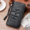 Trendy Brand Men's Long Zipper Clutch Bag Business Casual European and American Fashion Large Capacity Crocodile Pattern Multi-Card Wallet