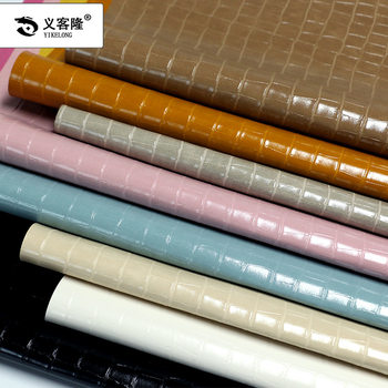 Factory direct supply thick 1mm oil wax bags handbags gift leather scratch-resistant pvc embossed crocodile leather fabric