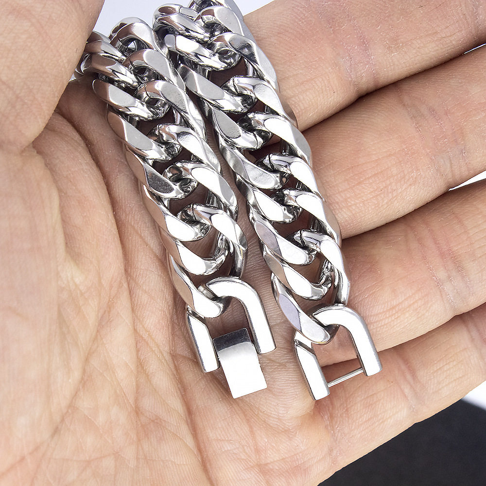 2026 New Trendy Stainless Steel Necklace, Widened and Thickened, Bold and Masculine Titanium Steel Bracelet for Bodybuilding and Muscle Enhancement