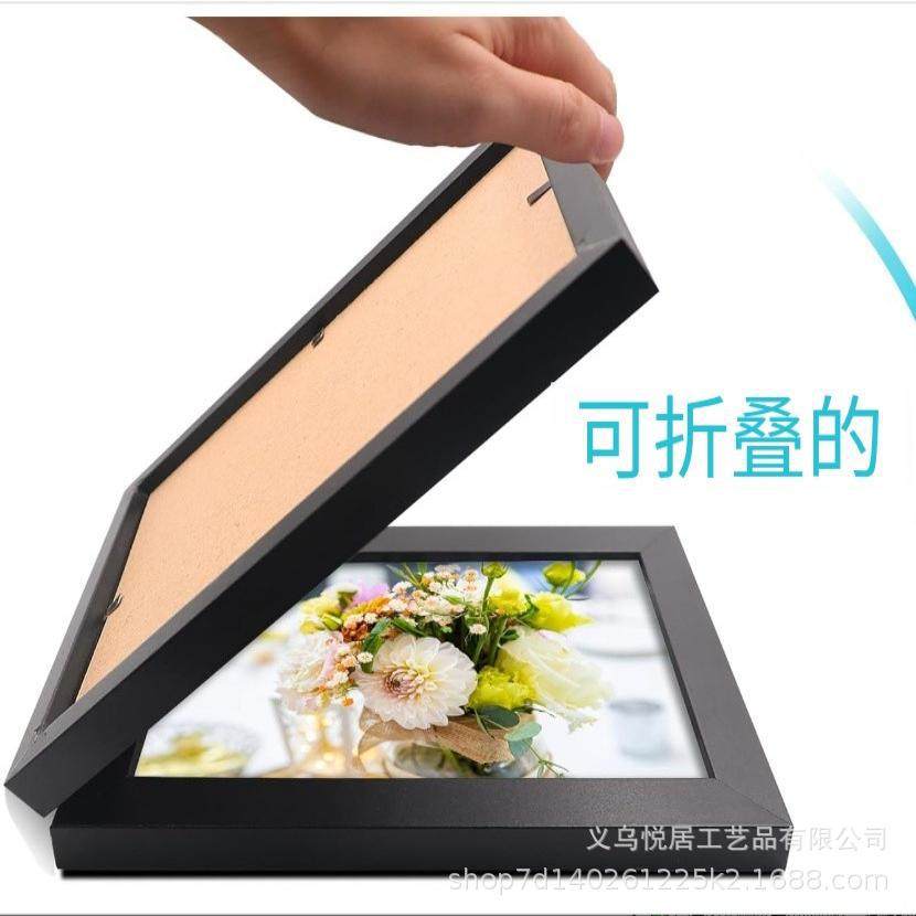 4X6 Horizontal Combination Black Wooden Photo Frame 3.5x5inch Openings Foldableable Landscape Photo Frame Manufacturer Wholesale Photo Frame