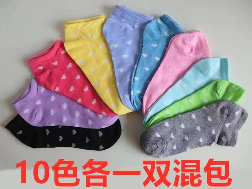 跨境糖果色女士袜子夏季吸汗透气彩色百搭短袜休闲袜子厂家批发