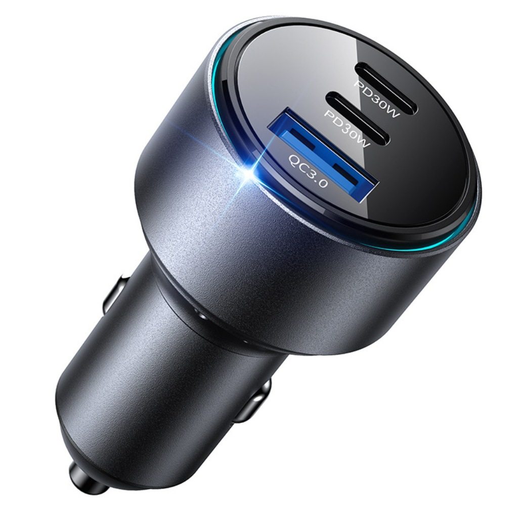 Cross-Border 2C1A Car Charger Suitable for Apple 15 16 Super Fast Charging One to Three Car Charger Manufacturer 78W