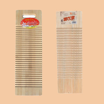 Household Non-Slip Washboard, Scrubbing Board, Made of Pine Wood, Wooden Clothes Scrubbing Board
