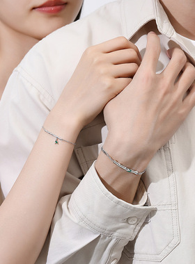 有你竹够情侣手链S925纯银森系小众高级设计感竹节手饰节日礼物