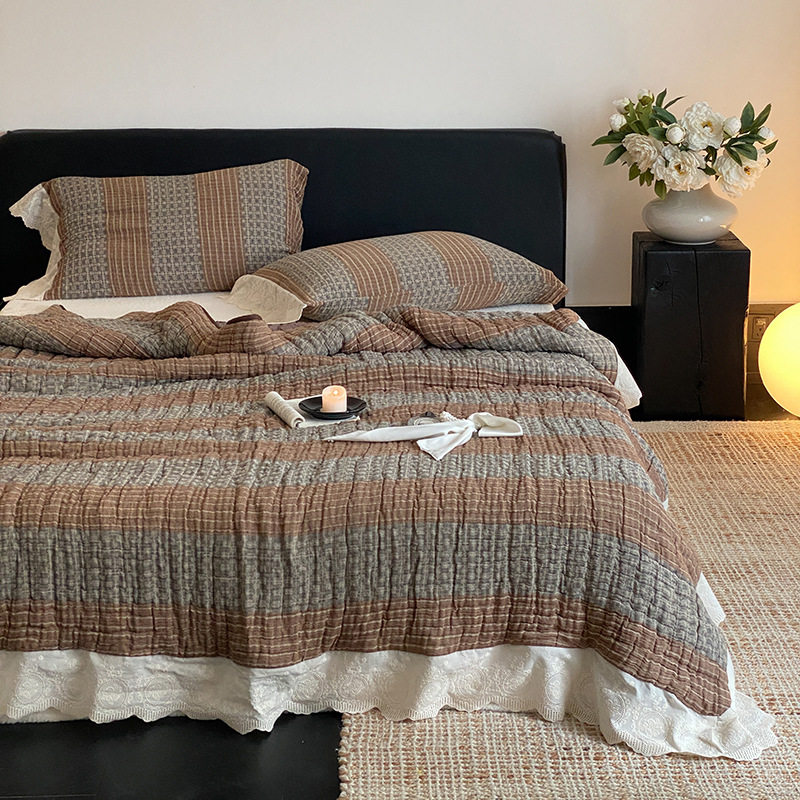 French Ten-layer Single-strand Yarn Aesthetic Lace Light Luxury Pure Cotton Cotton Gauze Spring and Autumn Single Quilt Double Winter Quilt
