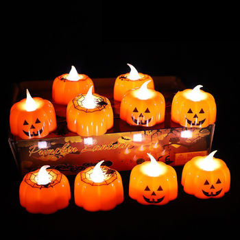 Halloween pumpkin light decorative Candlestick LED electronic candle light creative decoration activity party atmosphere night light