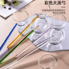 Colorful Transparent Long Handle Glass Spoon High Borosilicate Dessert Spoon High Borosilicate Household Spoon Tea Spoon Seasoning Spoon
