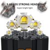 Cross-border new LED strong light five-head lamp usb charging super bright head-mounted flashlight outdoor fishing waterproof headlight