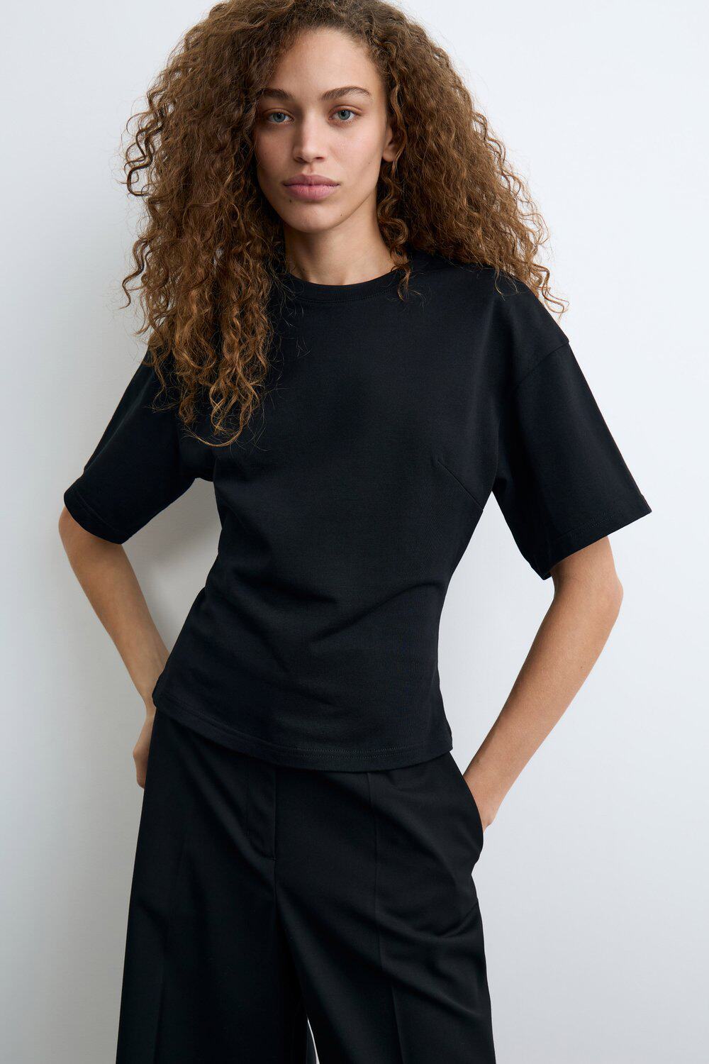 Womens Summer T Shirt Casual Loose Fit Waist Defining Design Round Neck 100 Cotton Versatile Everyday Wear