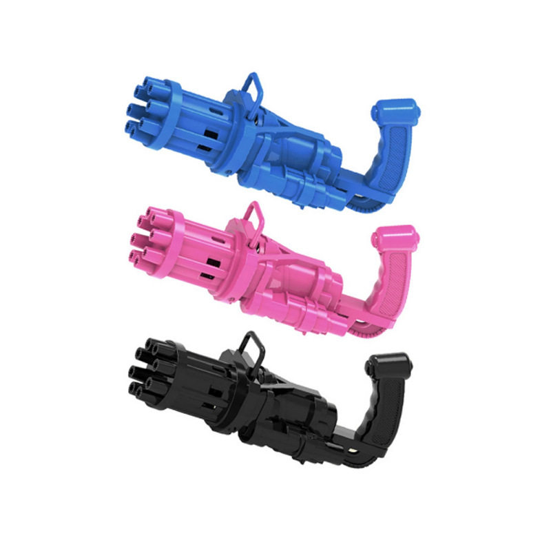 Cross-Border Kenyan Kidsren's Manufacturer Dropshipping 8-Hole Gatling Solid Color Small Electric Bubble Gun Machine Toy