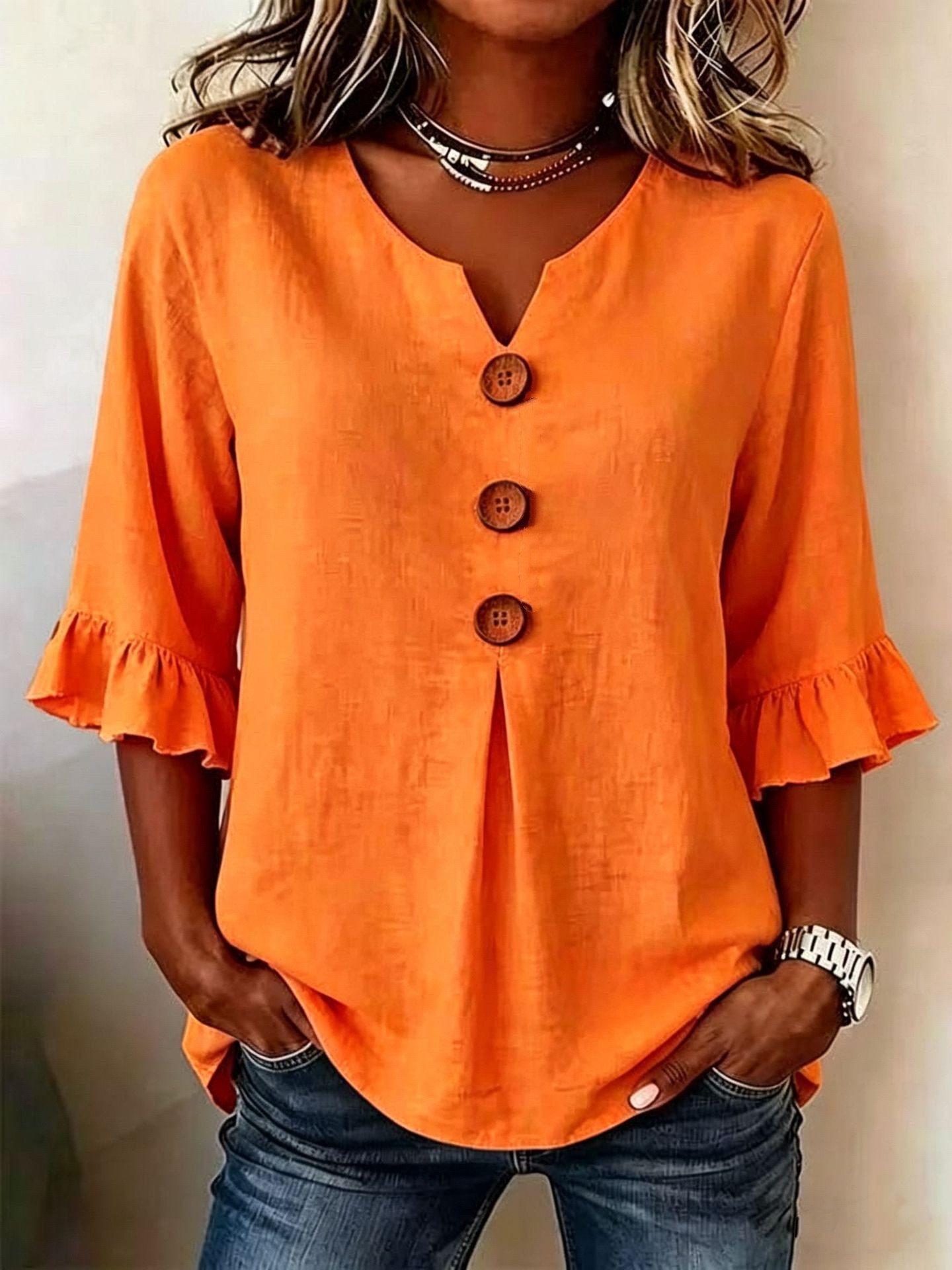 Womens V Neck Ruffle Sleeve Dress Comfortable Elegant Design Summer Casual Wear Wholesale Available