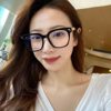 Flat Glasses 0748 Gray Large Frame Eyeglasses for Women Ins Internet Celebrity Style Square Frame with Letter Temples