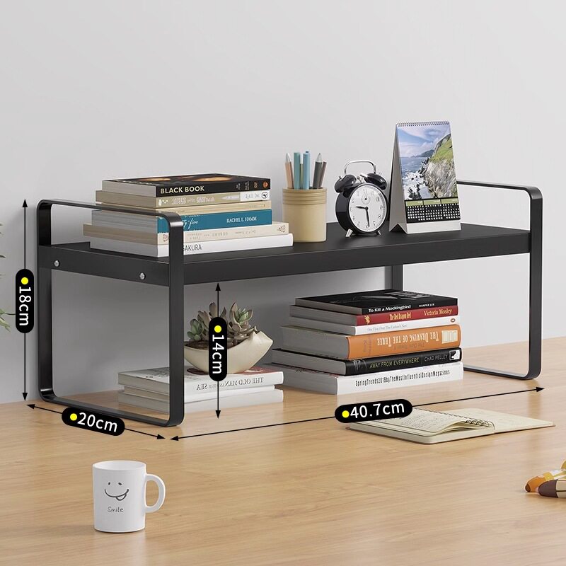 铁艺桌上书架学生宿舍收纳架子办公桌面置物架多层木置物架小书架