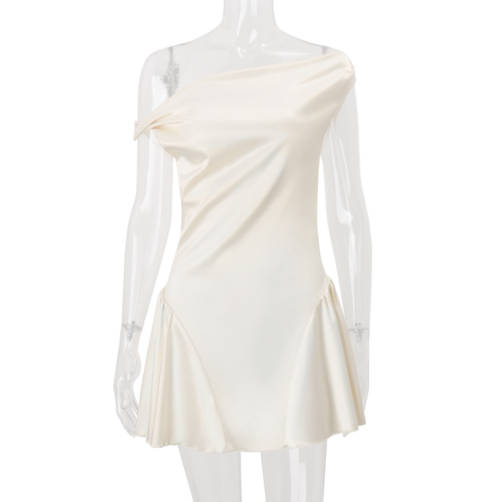 French Style Womens Satin Mini Dress Elegant Figure Hugging Sweet Sensual Perfect for Autumn Occasions Wholesale