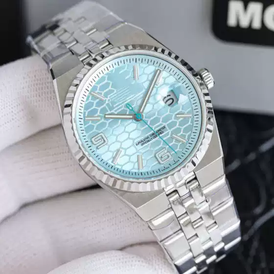 Cross-Border New Model Rolex Land Rover Type Datejust Steel Band Watch with Honeycomb Pattern Dial, Fully Automatic Mechanical Watch, Manufacturer Wholesale