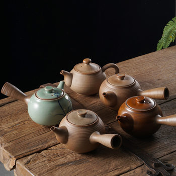 Coarse Pottery Household Large Boiling Teapot Side-to-Side Pot Japanese-style Electric Pottery Pot Ceramic Teapot Kung Fu Tea Set Antique Kettle