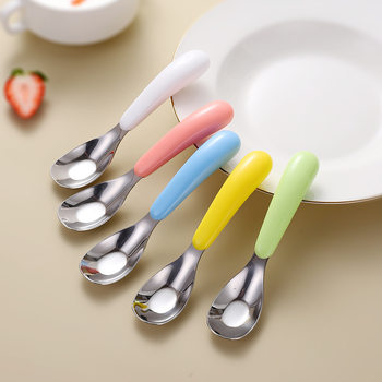 316 stainless steel baby ingot spoon children's food supplement spoon kindergarten household drop-resistant portable out dry rice spoon