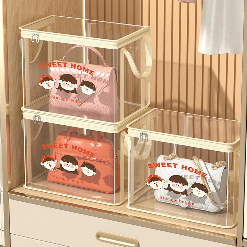 New Cartoon Storage Box Thickened PVC Waterproof and Dustproof Textbook Storage Bag Foldable Large Portable Storage Box