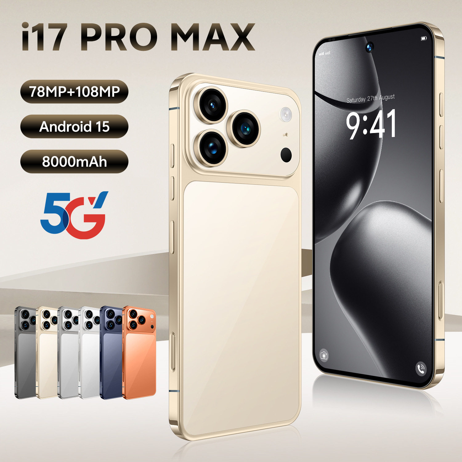 跨境TK爆款手机i17ProMax全球版真4G八核大屏安卓智能手机16+1TB