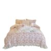 French Princess Style Washing Cotton Bed Four-piece Set Girl's Heart Lace Embroidered Quilt Cover Bed Sheet Three-piece Set