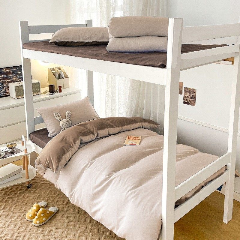 Simple Student Dormitory Six-Piece Set School Bedding Dormitory Bedding Washed Cotton Sheets Three-Piece Set