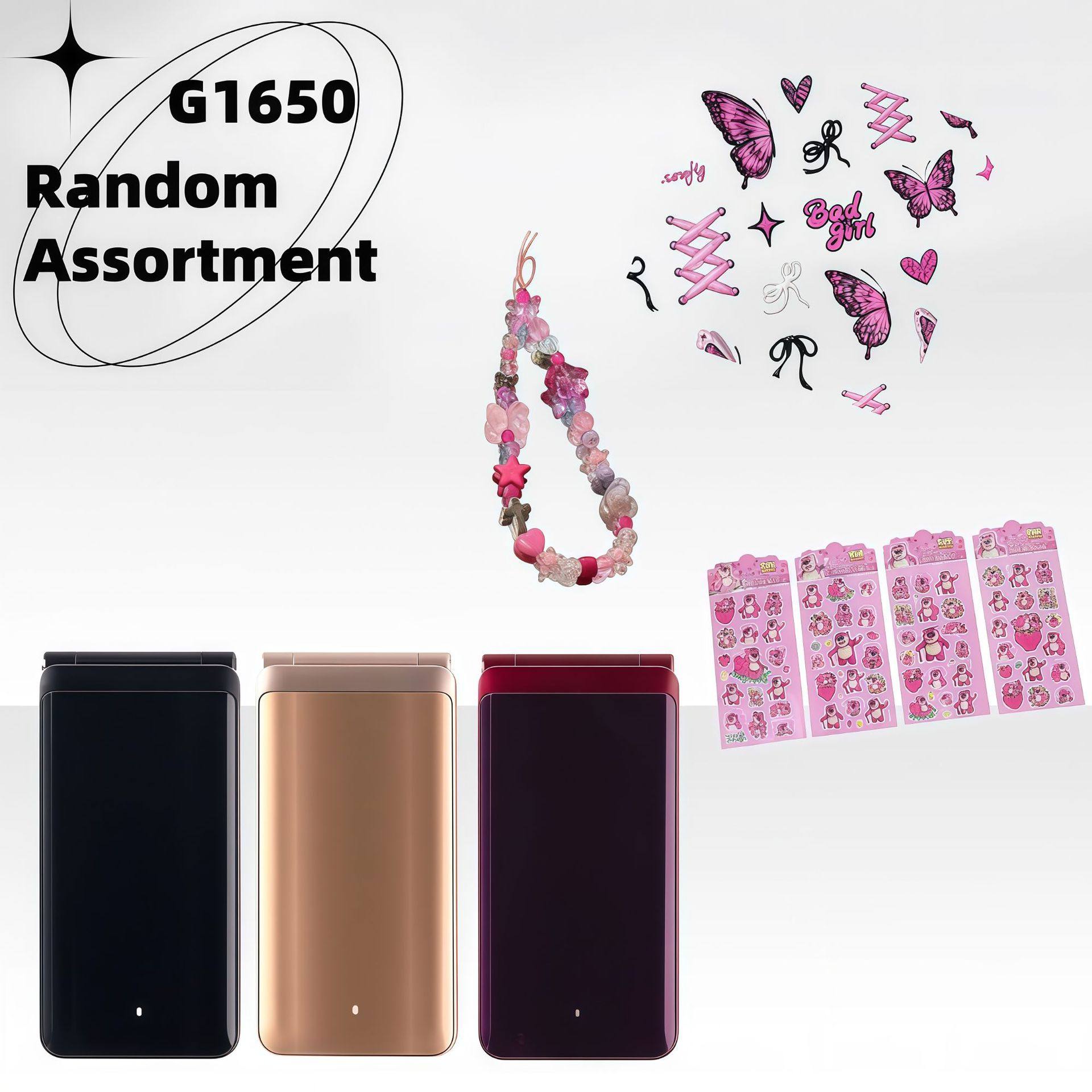 跨境外贸 G1650 智能手机大声大字翻盖按键老人机安卓外贸SMG手机