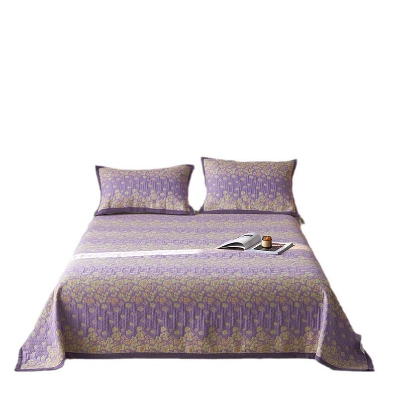 Class A Maternal and Infant Grade Cotton Yarn-dyed Double-layer Yarn Multi-use Cover Blanket Air Conditioner Thin Quilt Pure Cotton Three-layer Yarn Washed Bed Sheet