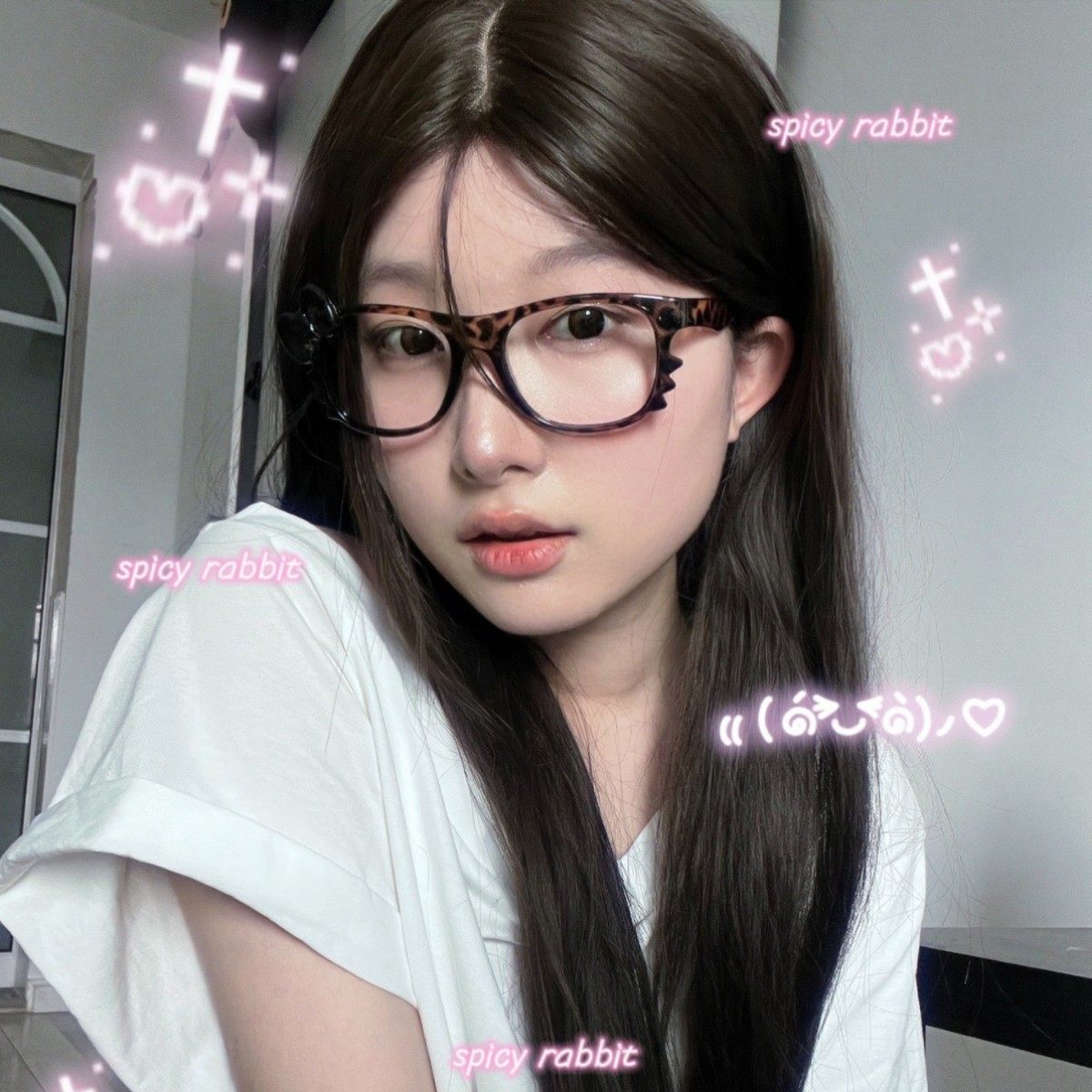 Leopard Print Glasses Frame Without Lenses Cute Plain Decorative Frame Ins Retro Y2K Tortoiseshell Round Glasses