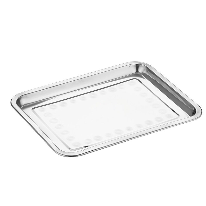 Wholesale Stainless Steel Trays and Plates for Home and Commercial Use, Deepened Dish Plates, Fruit Plates, Thickened Dumpling Plates, Tea Trays, Cross-Border
