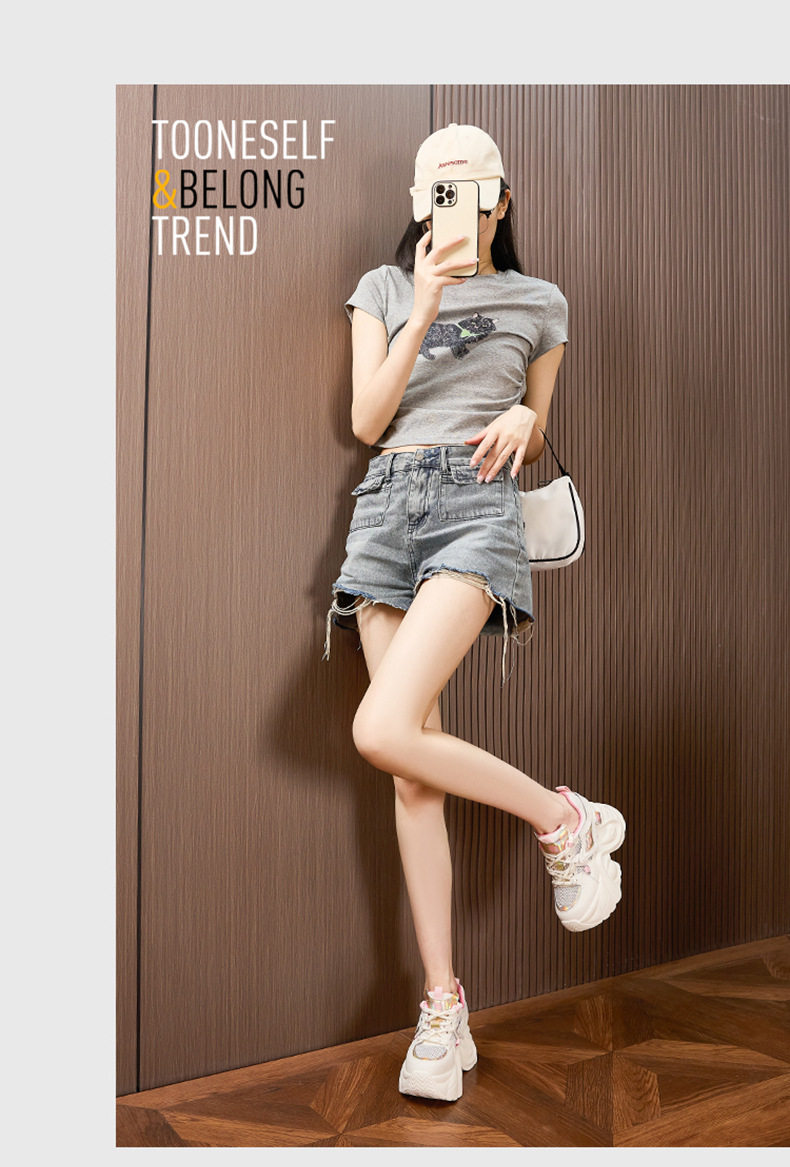 Giày thể thao nữ đế xuồng platform gót siêu cao 8cm — Trắng, Hồng, Vàng gạo, Cam chi tiết 10