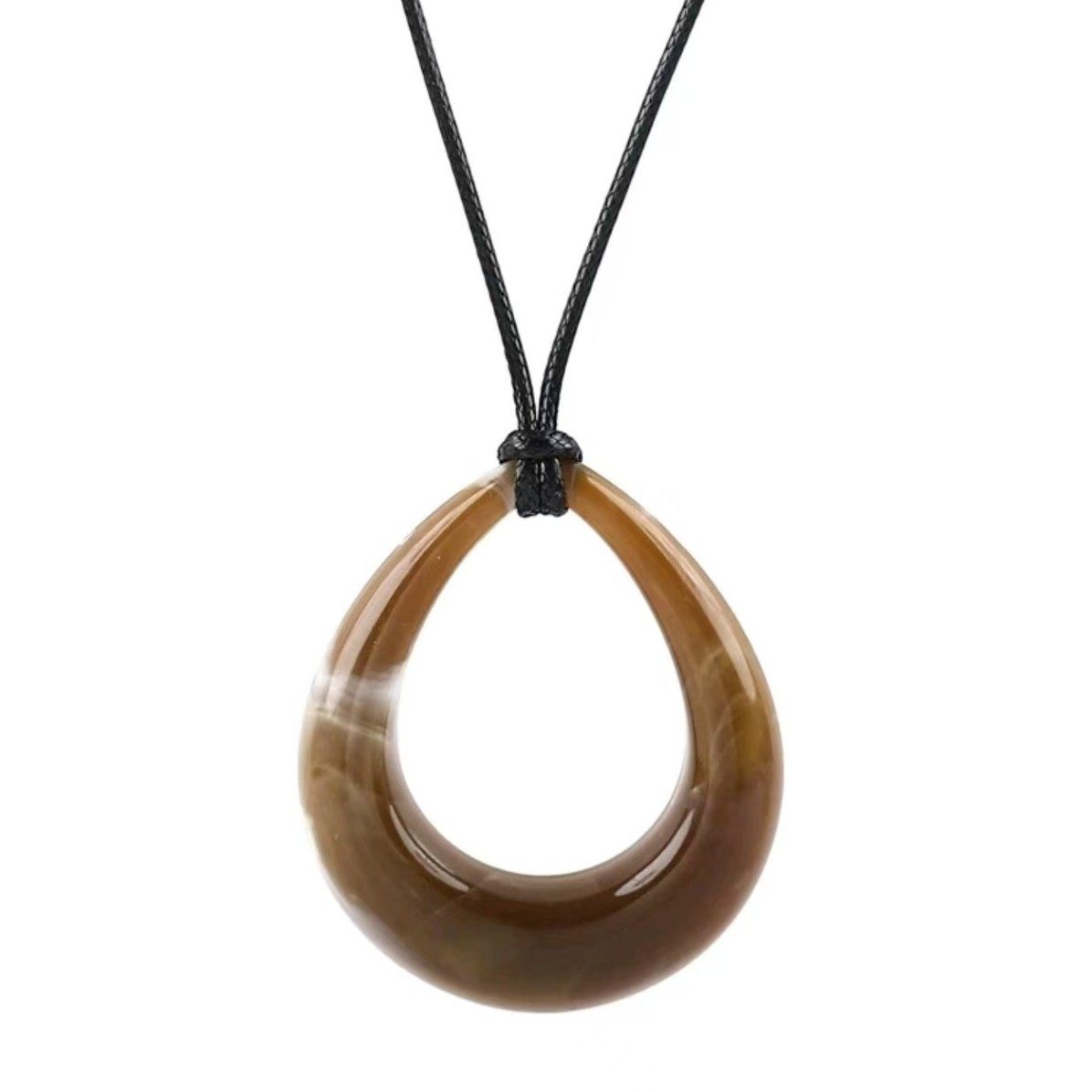 Maillard autumn and winter new hollow water drop necklace women's European and American fashion non-fading wax rope clavicle chain vintage pendant