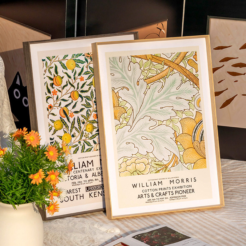 High-End Ultra-Thin Narrow-Edge Solid Wood Aluminum Alloy Veneer Picture Frame, No-Drill Wall-Mounted Picture Frame, Wooden Picture Frame