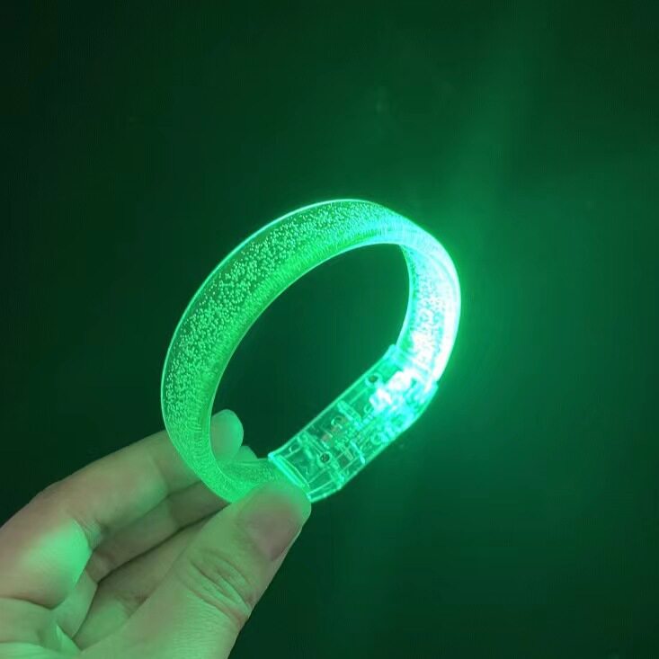 新款儿童装饰发光宽手镯首饰气泡荧光手环可私制LOGO地推玩具礼物