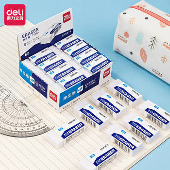 Deli 7536A Eraser Rectangular Small Eraser Student Examination Painting Eraser Sassafras Stationery Wholesale 2b Eraser