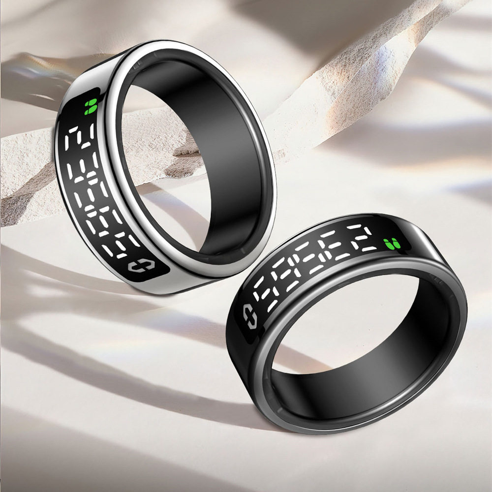 Sy01 Smart Ring with Display Touch with Charging Compartment Heart Rate Blood Oxygen Sleep Health Monitoring Smart Ring