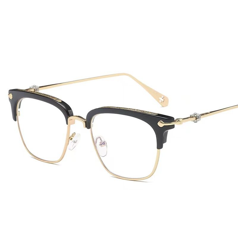 Bianhua Net Red Bao Jian Ke Gong Heart Eye Mirror Frame Xue Zhiqian Same Style Ultra Light Half Frame Men's Vintage Glasses Frame