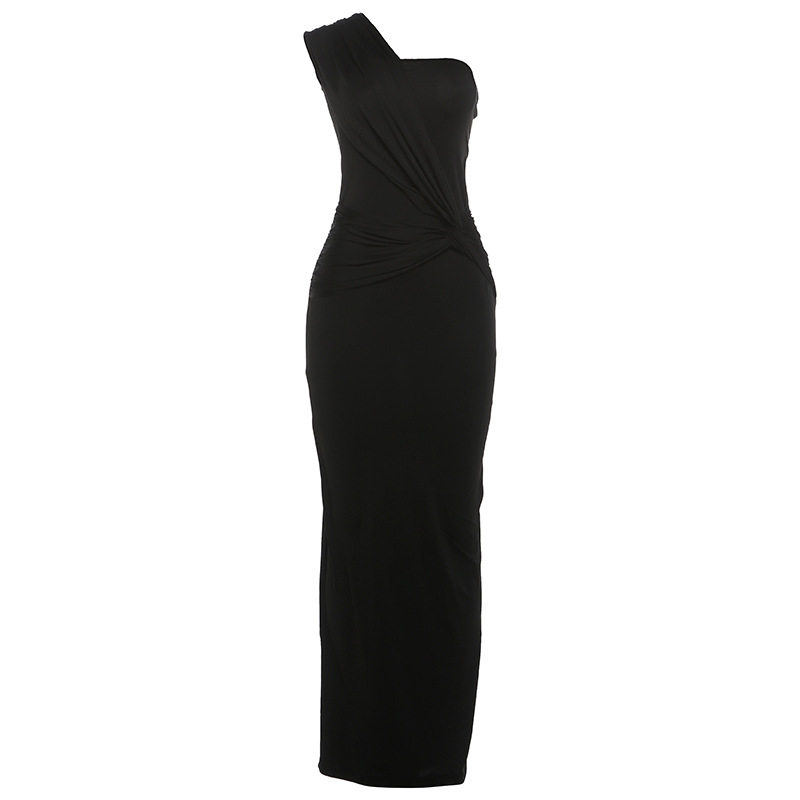 Off Shoulder Bodycon Dress Sexy Hollow Out Color Block Design Slim Fit Autumn Winter Fashion Wholesale Available
