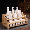 Ceramic small wine pot wine glass household vintage wine separator old-fashioned two-clear wine set with bamboo cup holder storage suit