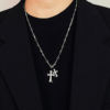 Ch Fashion Cross Pendant with Diamonds, Simple Collarbone Necklace for Women, Same Style as Sydney for Couples