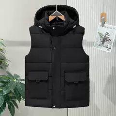 Cross-Border Autumn and Winter Fashion Casual Trendy Workwear Cotton Vest Men's Thickeneded Large Size Vest Waistcoat Custom Printed Logo