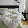 Class A_yarn-dyed washed cotton stripe simple Japanese cotton four-piece set of student dormitory bed cotton three four-piece set