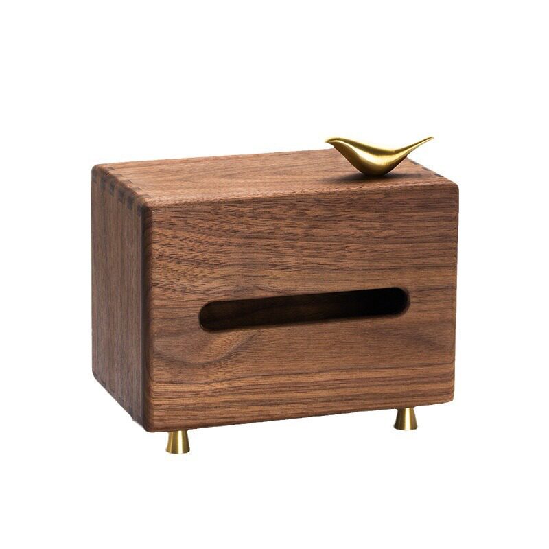 Black Walnut Tissue Box Living Room Coffee Table Tissue Box Napkin Box Storage Box Solid Wood Tissue Box Light Luxury Style