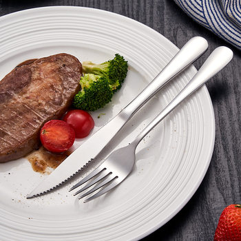 Cross-Border Amazon Thickeneded Steak Knife, Fork and Spoon, High-Looking Home Hotel Western Food Set 1010 Stainless Steel Tableware