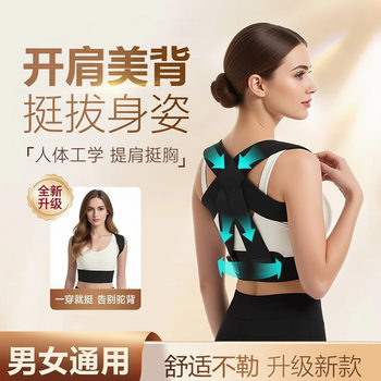Breathable Posture Corrector with Open Shoulder Straps for Beautiful Back, Straightening Posture, Enhancing Temperament, Invisible Wearable Unisex Posture Correction Belt
